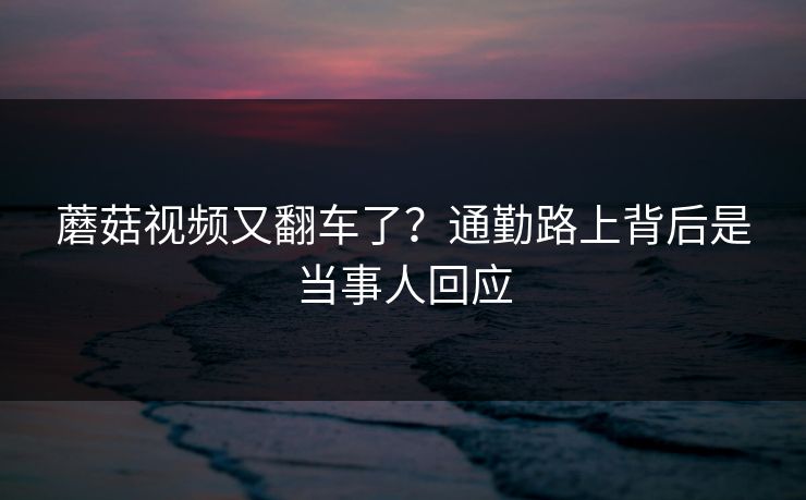 蘑菇视频又翻车了?通勤路上背后是当事人回应 蘑菇视频又翻车了?通勤路上背后是当事人回应
